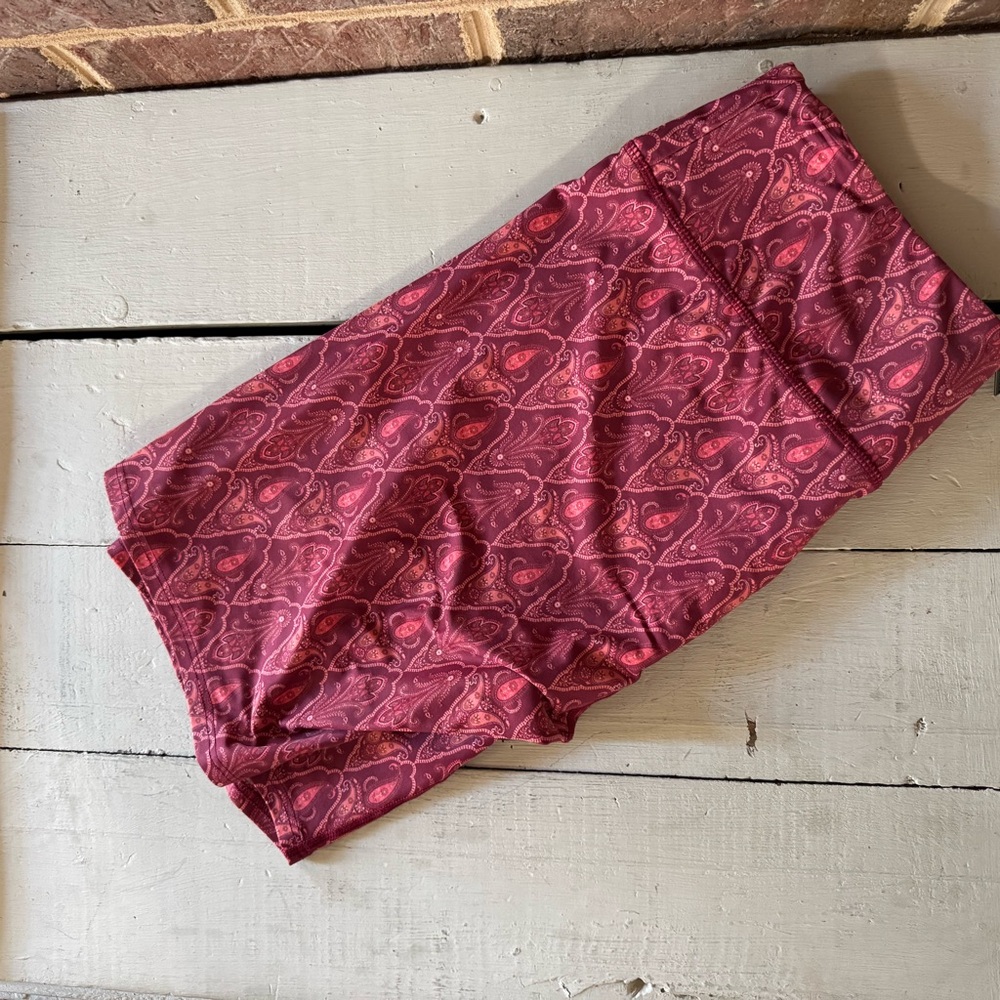 Women's Red Patterned Shorts - Picture 2 of 7